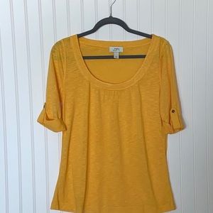 Loft Tab Sleeve Yellow Tee Shirt